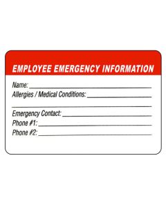 Emergency Medical Info Hard Hat Stickers
